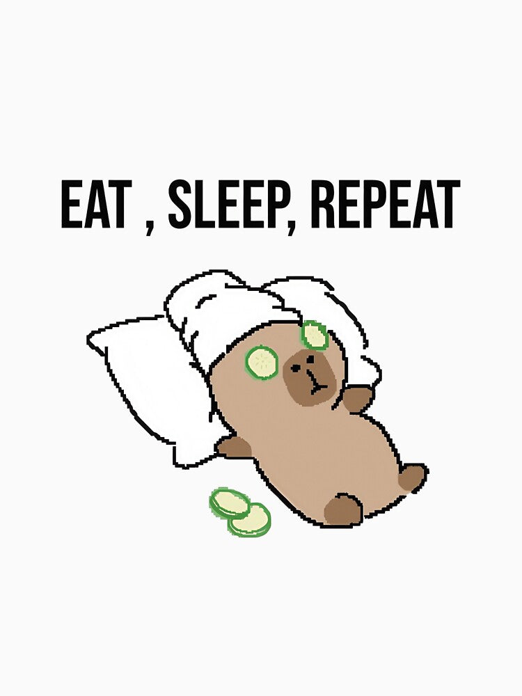 Eat, Sleep, Repeat | Lazy Day Vibes - Capybara by CharmedByCharm T-Shirts, Hoodie, Sweatshirt | BlankRebels.com (Image 3)