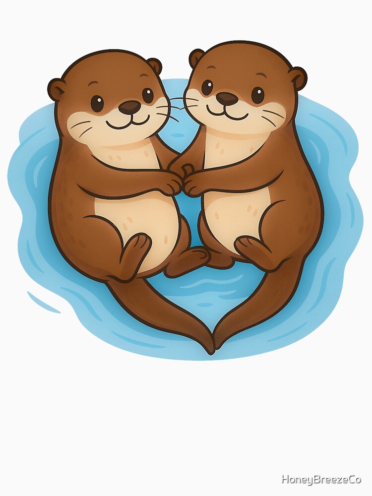 Cute Otter Couple by HoneyBreezeCo T-Shirts, Hoodie, Sweatshirt | BlankRebels.com (Image 3)