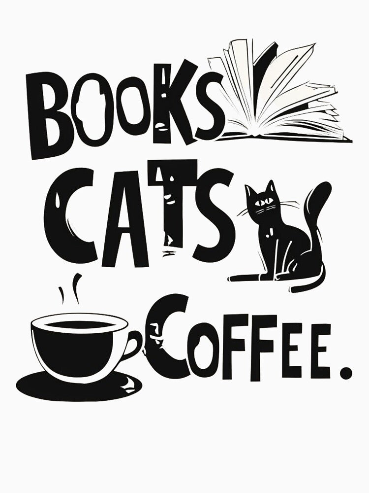 Books, Cats, and Coffee by HellaDopeOrca T-Shirts, Hoodie, Sweatshirt | BlankRebels.com (Image 3)