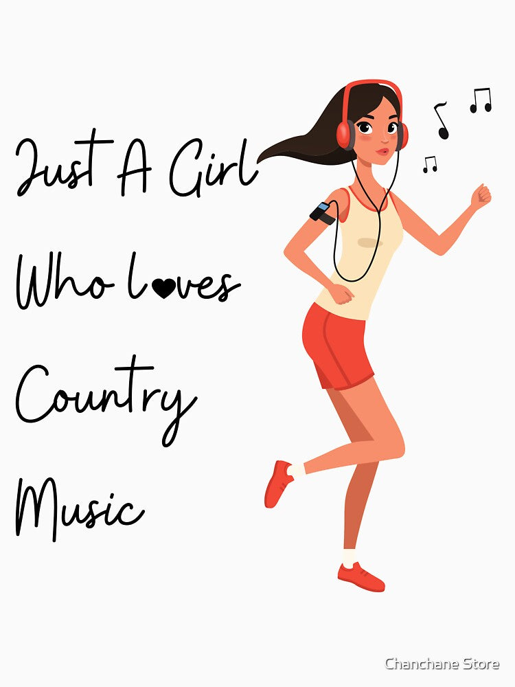 Just A Girl Who Loves Country Music by Chanchane Store T-Shirts, Hoodie, Sweatshirt | BlankRebels.com (Image 3)