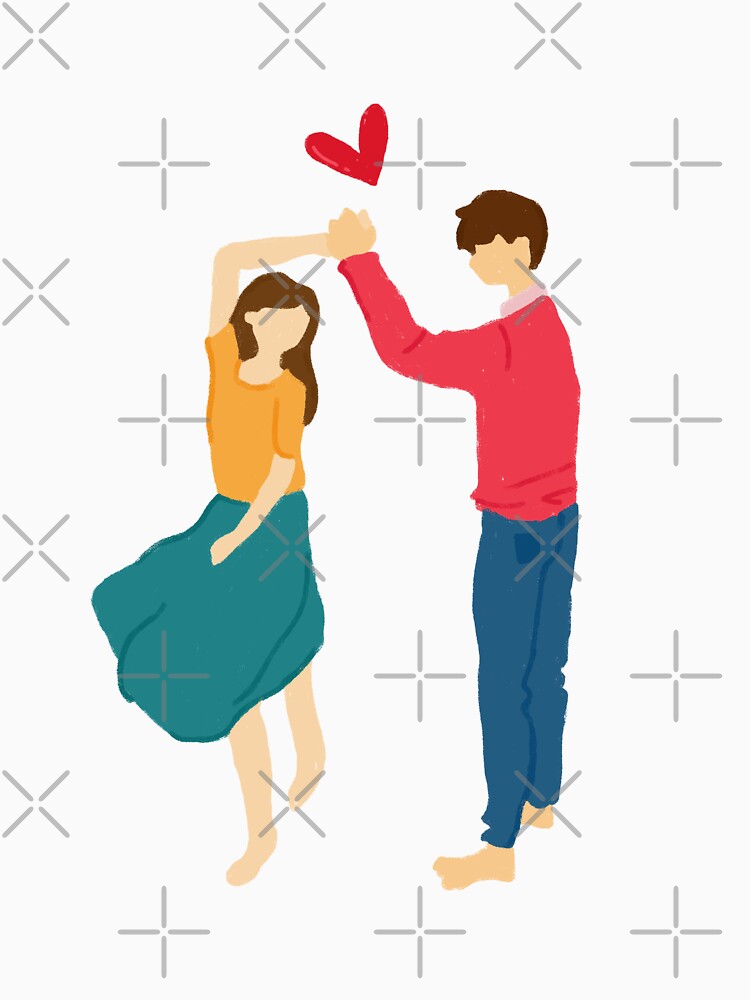Dancing cute couple Illustration by Cosmodoody T-Shirts, Hoodie, Sweatshirt | BlankRebels.com (Image 3)