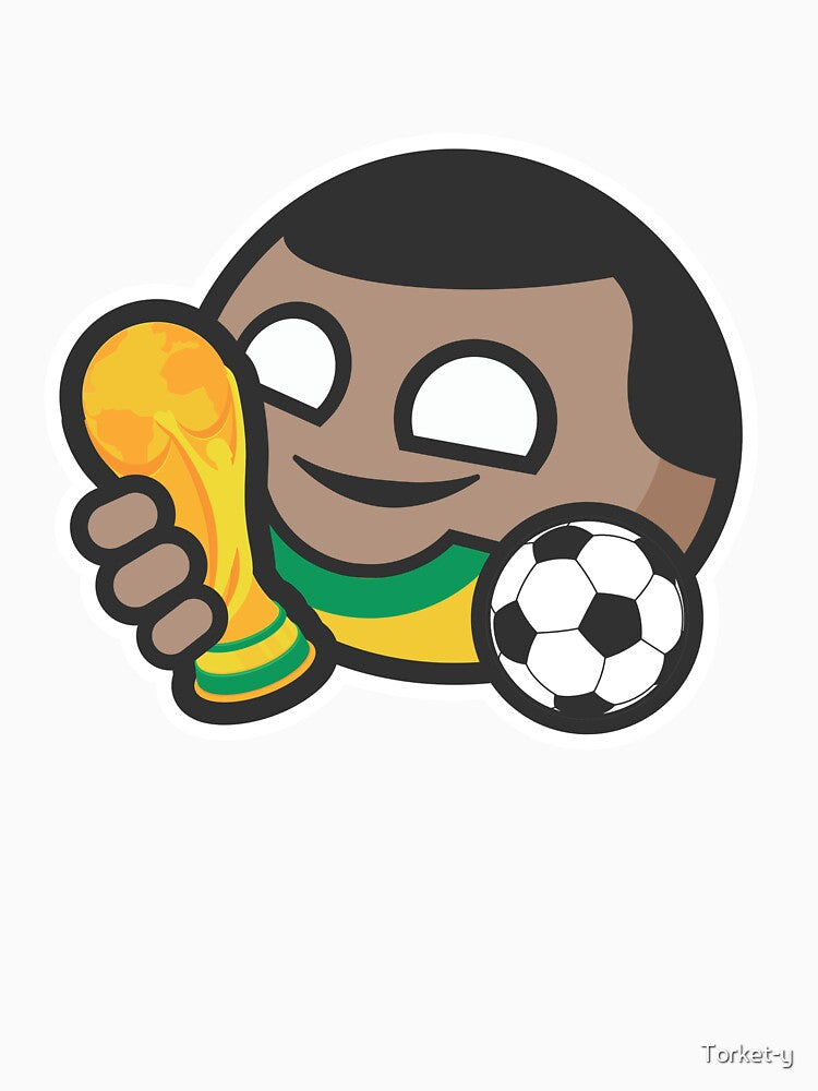 Brazilian Soccer Player with World Cup Trophy Cartoon by Torket-y
