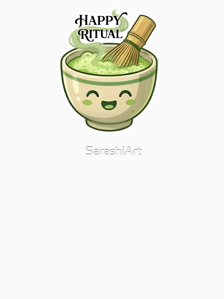 Happy MATCHA Ritual Cute Japanese Green Tea Bowl by SarashiArt T-Shirts, Hoodie, Sweatshirt | BlankRebels.com (Image 3)