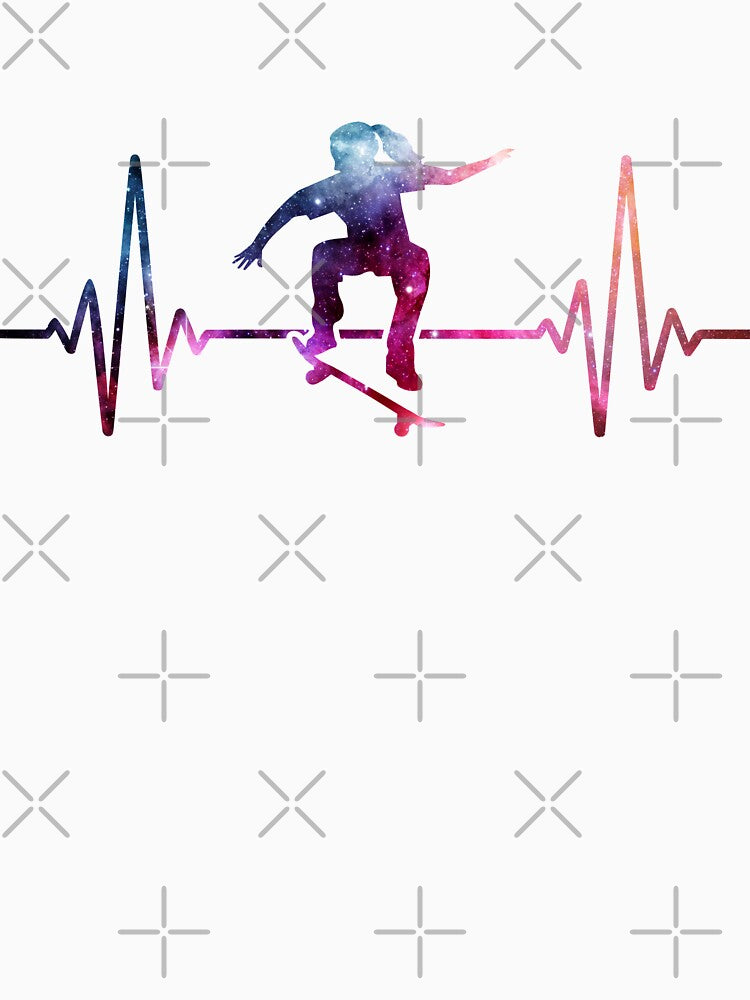 Skateboarding Heartbeat galaxy by luytkaka T-Shirts, Hoodie, Sweatshirt | BlankRebels.com (Image 3)