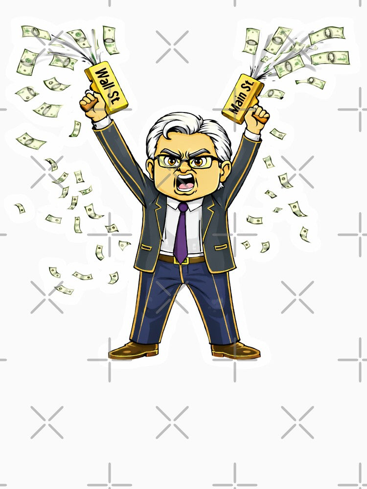 Money Printer Madness FED BRRRR: Wall Street and Main Street Cash Cannon Economic Satire FED Meme Illustration... (Image 3)