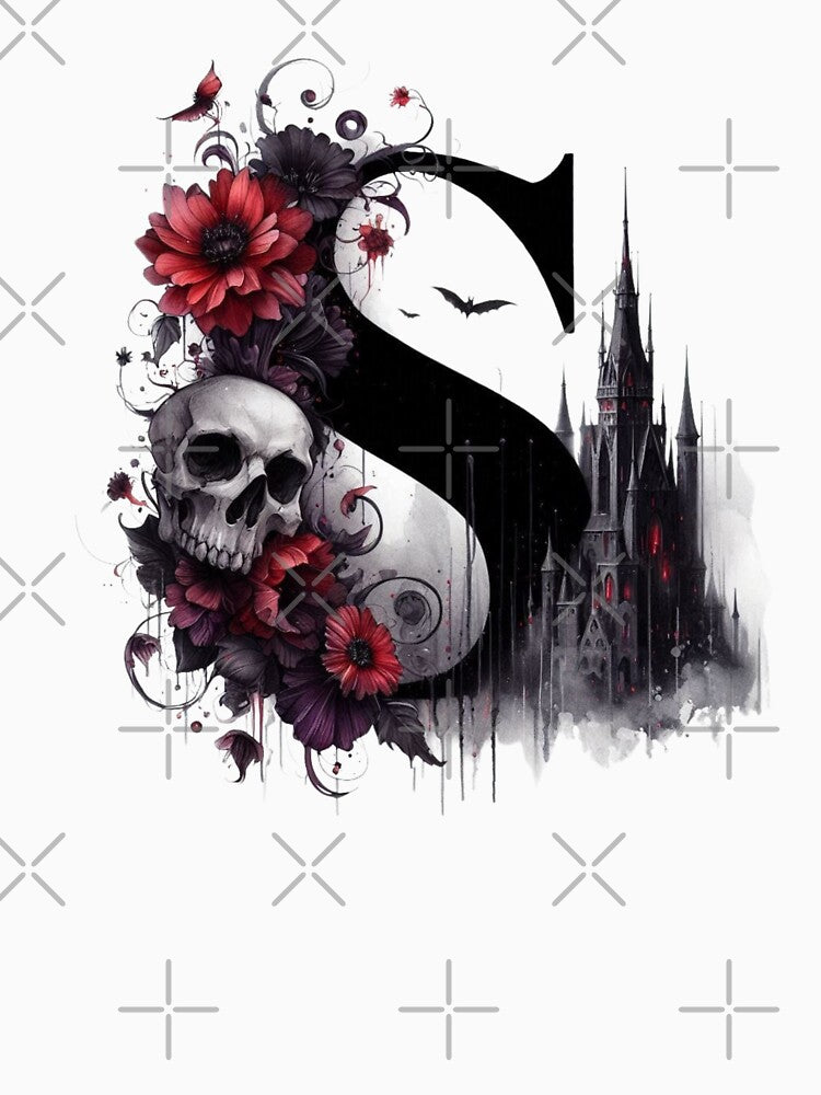 Gothic Halloween Skull and Roses S by CultDigHoriz T-Shirts, Hoodie, Sweatshirt | BlankRebels.com (Image 3)