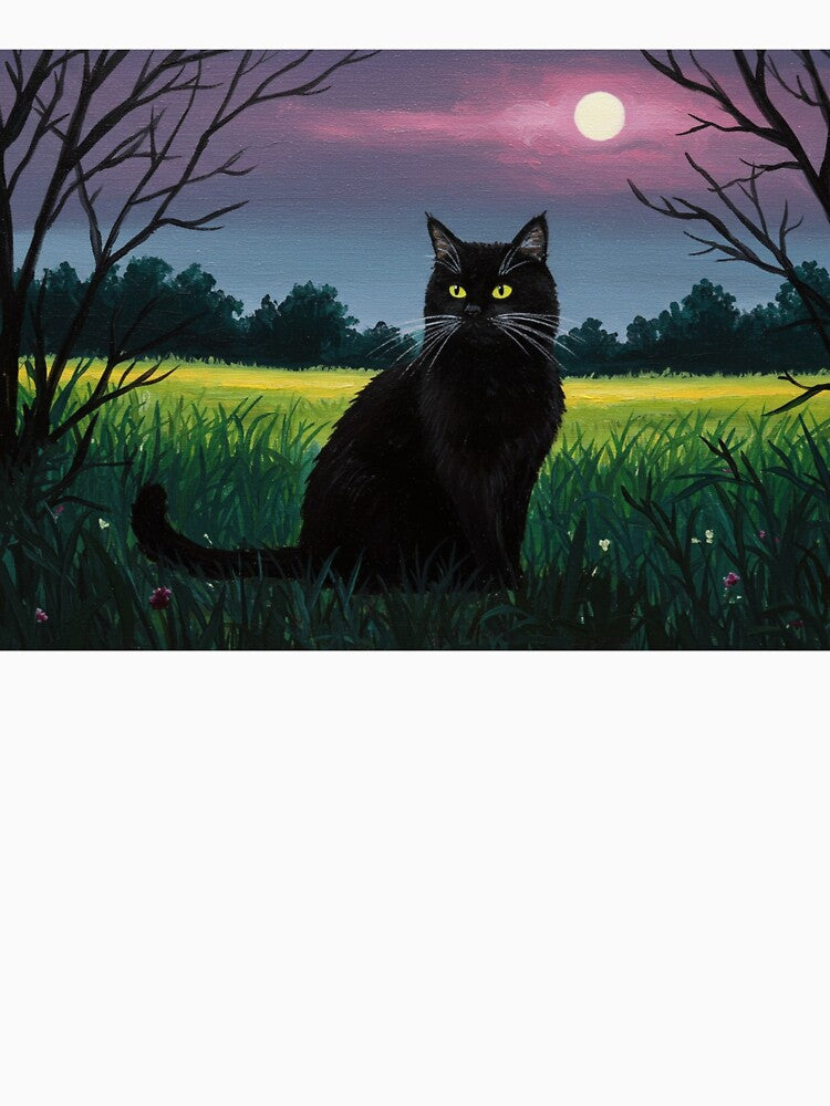 Moonlight Watcher Funny Cat T-Shirts, Clarity Black Cat Iphone Cases by Abstractadorn Hoodie, Sweatshirt (Image 3)