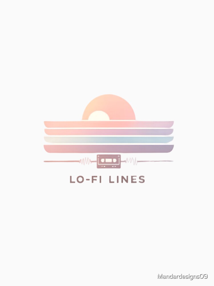 Lo-Fi Lines – Chillwave Sunset Design for Premium Hoodies & Tees by Mandardesigns09 Sweatshirt | BlankRebels.com (Image 3)