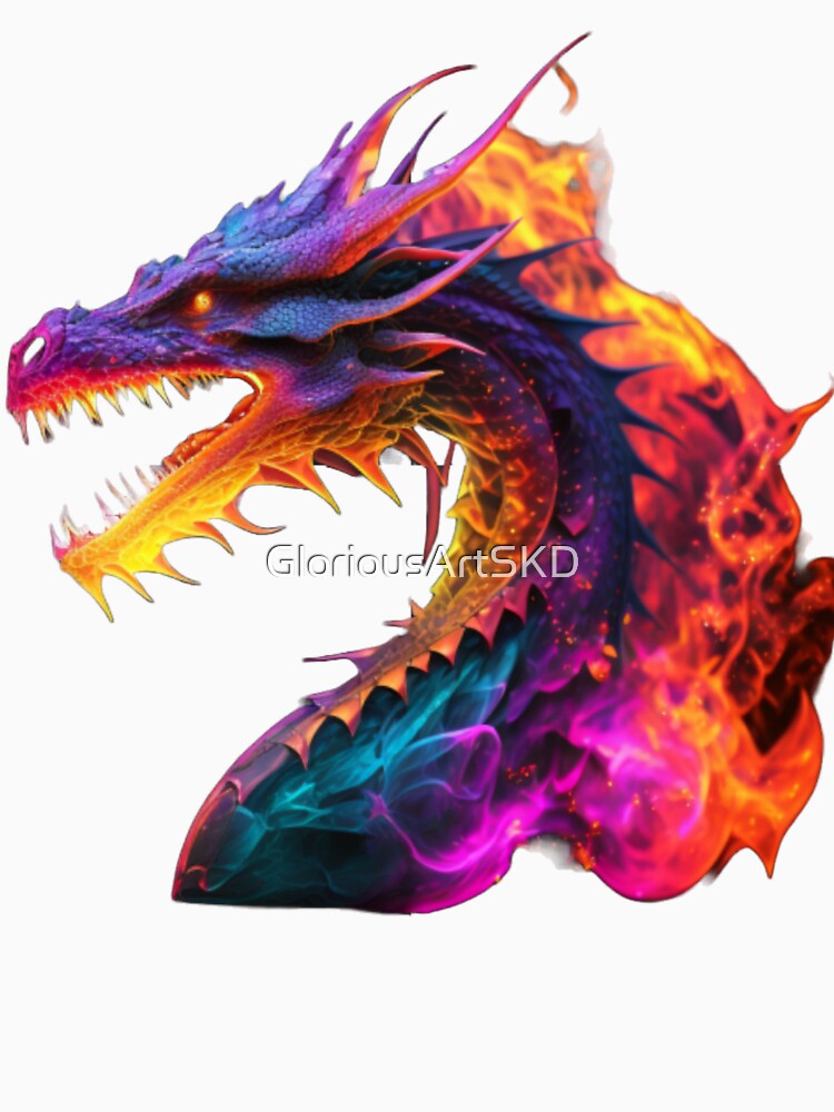 Colourful and Wonderful Dragon on Fire by GloriousArtSKD T-Shirts, Hoodie, Sweatshirt | BlankRebels.com (Image 3)