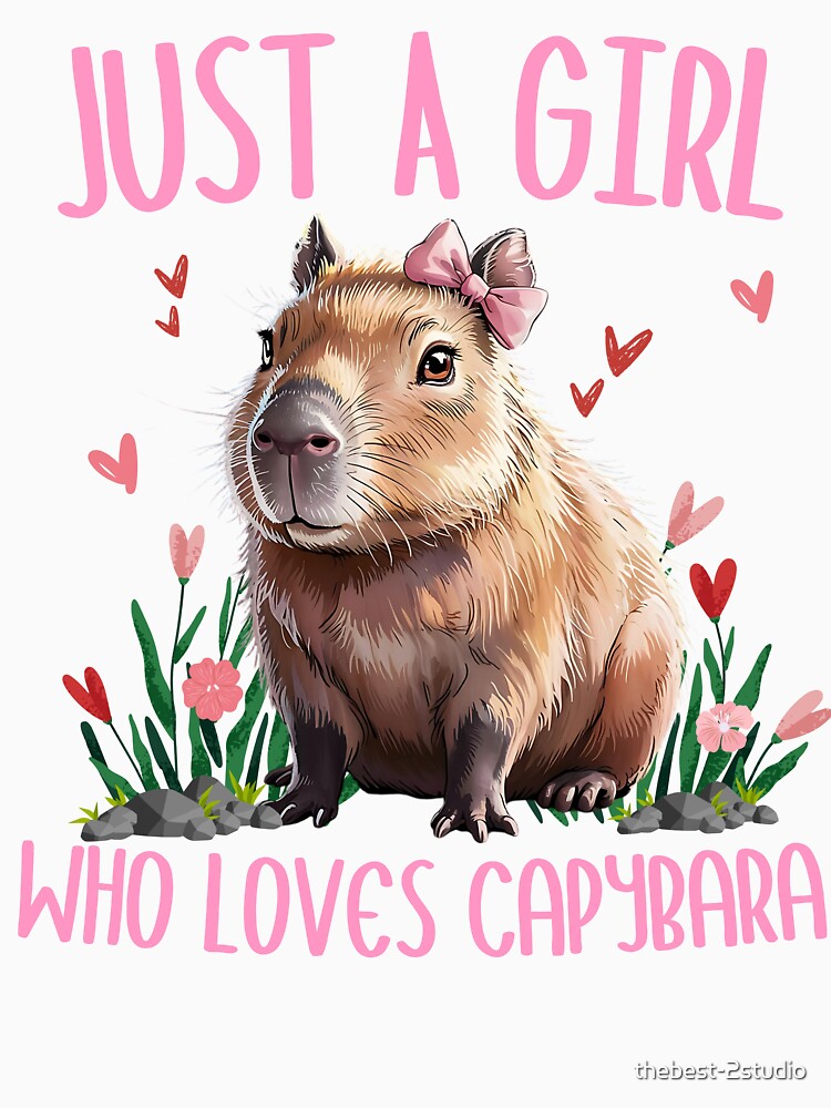 Just A Girl Who Loves Capybara - Kawaii Capybara Chibi by thebest-2studio T-Shirts, Hoodie, Sweatshirt (Image 3)