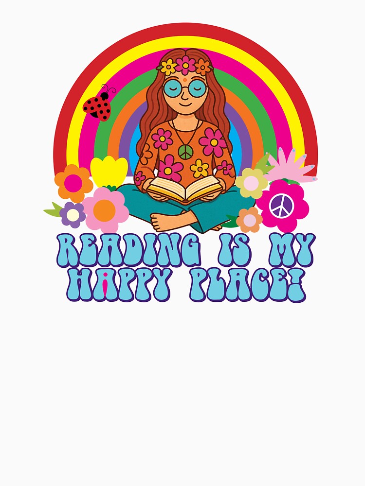 Reading is My Hippy Place by Jhullie T-Shirts, Hoodie, Sweatshirt | BlankRebels.com (Image 3)