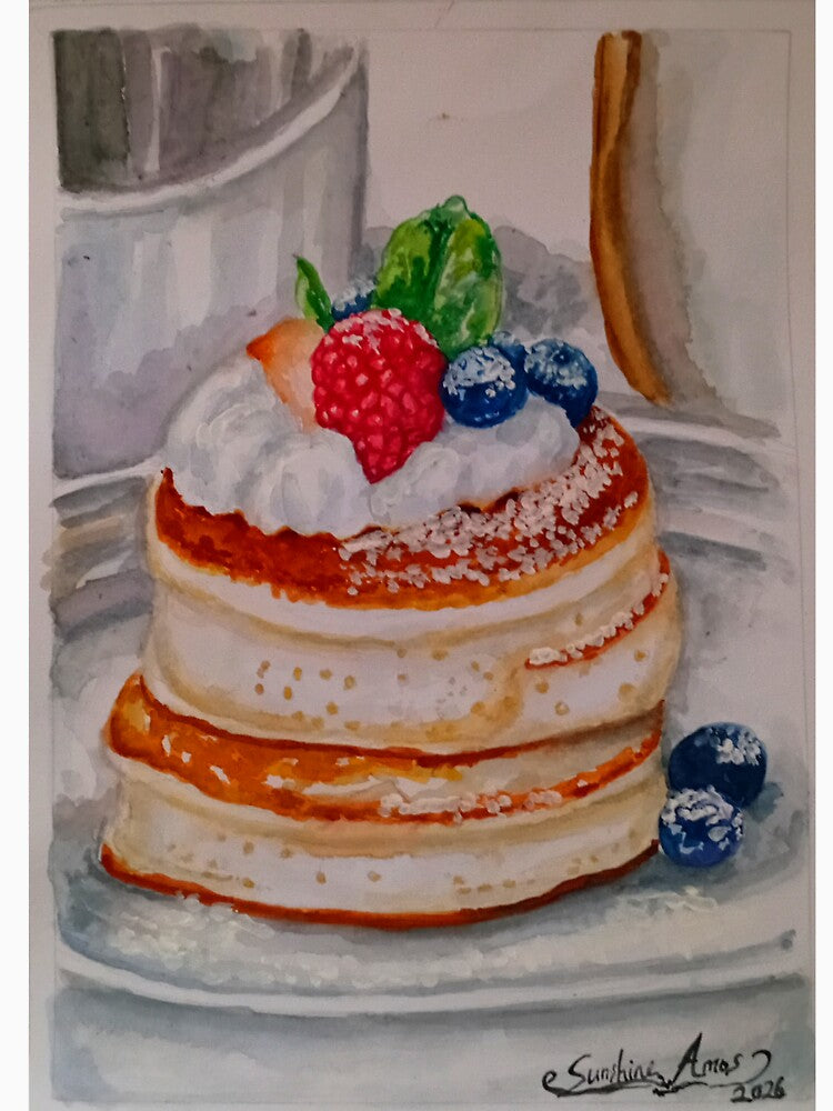 Japanese Souffle Pancakes Watercolor Food Painting illustration by happiartworks T-Shirts, Hoodie, Sweatshirt (Image 3)