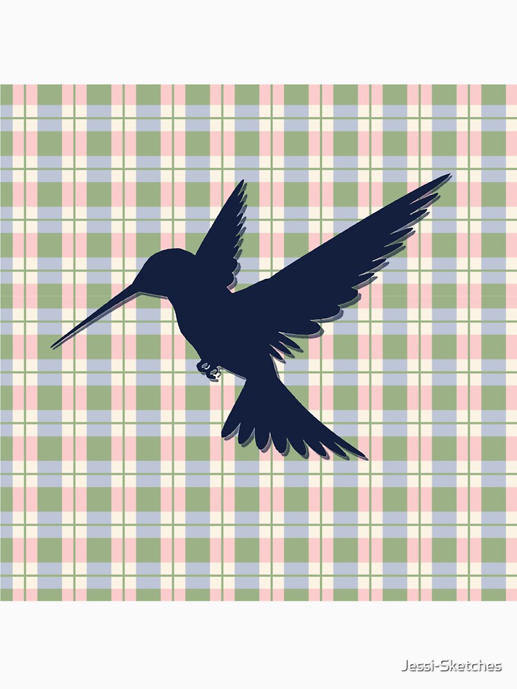 Hummingbird on Plaid Background by Jessi-Sketches T-Shirts, Hoodie, Sweatshirt | BlankRebels.com (Image 3)