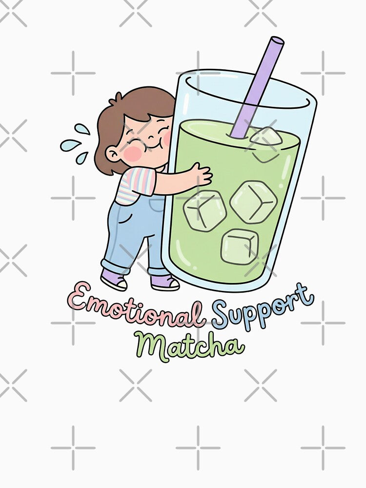 Emotional Support Matcha – Cute Cozy Matcha Lover Sticker, Comfort Drink Illustration by MuseAI T-Shirts,... (Image 3)