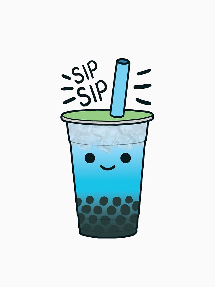 Boba Bubble Milk Tea Drink Blue by the-meowings T-Shirts, Hoodie, Sweatshirt | BlankRebels.com (Image 3)