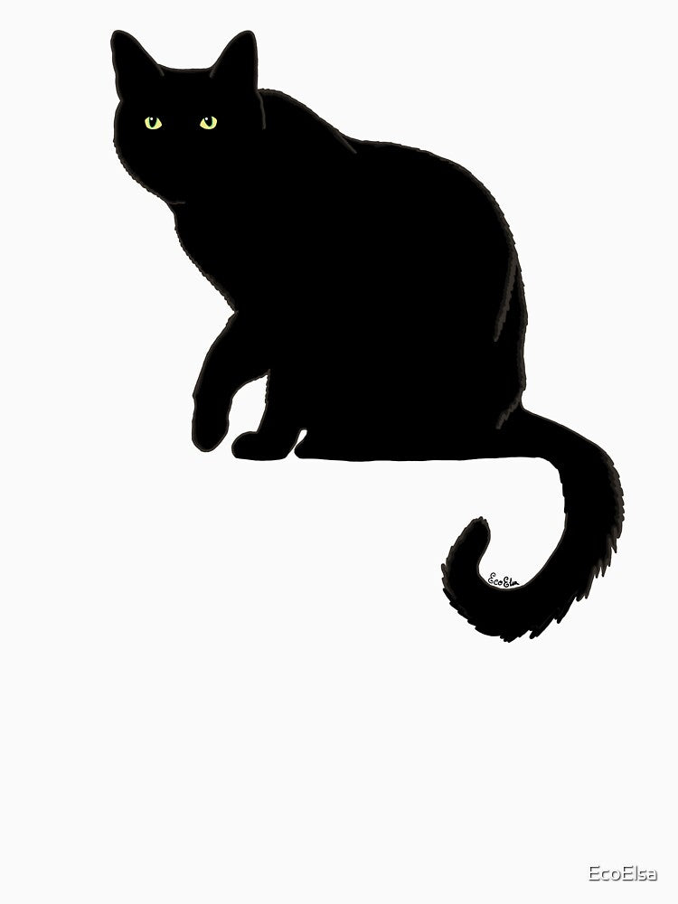 Pitch Black Cat - Orange Background by EcoElsa T-Shirts, Hoodie, Sweatshirt | BlankRebels.com (Image 3)