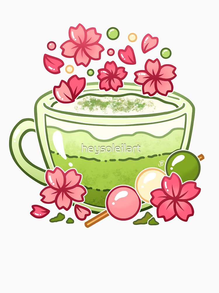 Sakura Matcha Tea by heysoleilart T-Shirts, Hoodie, Sweatshirt | BlankRebels.com (Image 3)