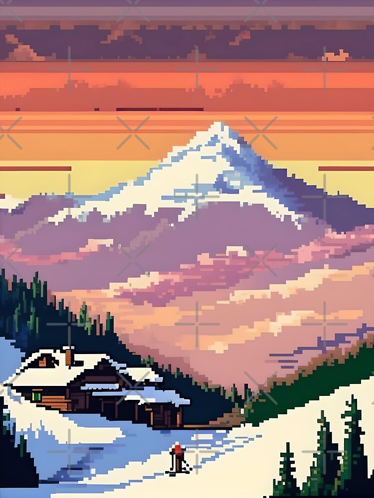 Pixelated Mountain Peak Abstract Art by Esterlane T-Shirts, Hoodie, Sweatshirt | BlankRebels.com (Image 3)