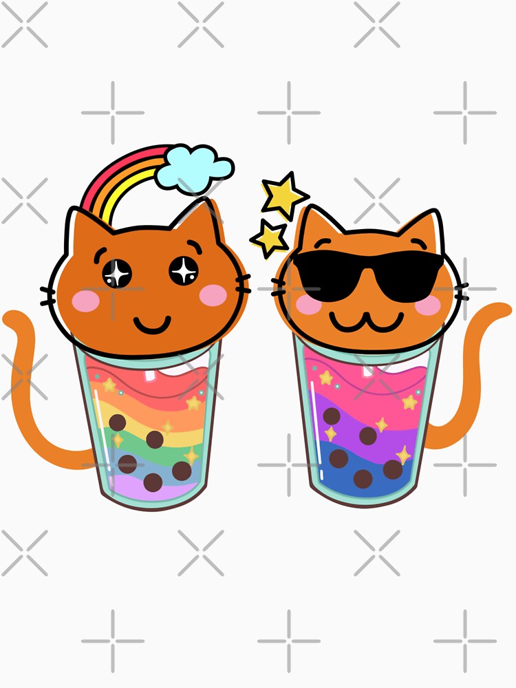 Cute Kawaii Cat Couple Love Boba by mewsis T-Shirts, Hoodie, Sweatshirt | BlankRebels.com (Image 3)