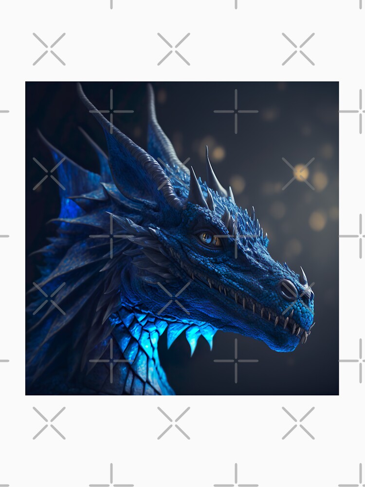 Blue Dragon Cool Aesthetic Dragon by shoxio T-Shirts, Hoodie, Sweatshirt | BlankRebels.com (Image 3)