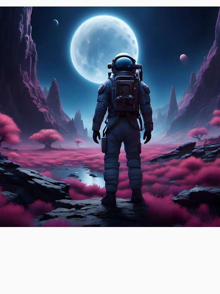 The Lone Astronaut - One Small Step by nocturnAIArt T-Shirts, Hoodie, Sweatshirt | BlankRebels.com (Image 3)