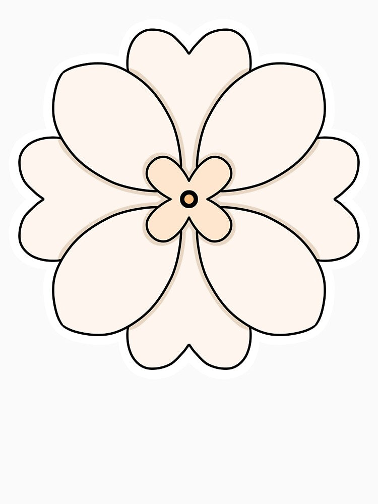 Minimal Cozy Flower Sticker — Neutral Floral Aesthetic by Papiertriangle T-Shirts, Hoodie, Sweatshirt (Image 3)