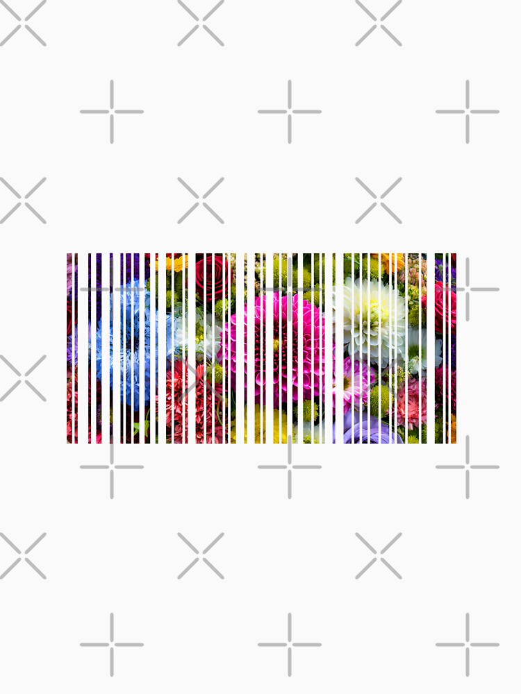 'I LOVE YOU'  Bar Code Floral Bouquet, original graphic artwork by Dinahspace T-Shirts, Hoodie, Sweatshirt (Image 3)