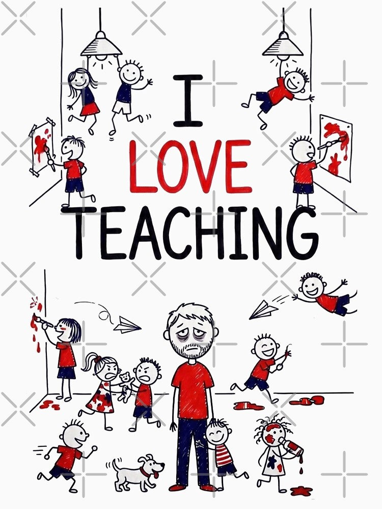 Grading Life Chose Me Funny Teacher Sarcasm Cartoon Design - Him by PixelQ T-Shirts, Hoodie, Sweatshirt (Image 3)