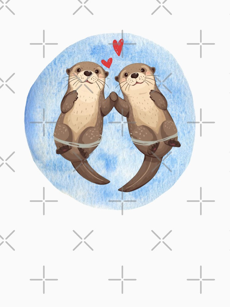 Otters Significant Holding Hands by Playful Strokes pom@pom T-Shirts, Hoodie, Sweatshirt | BlankRebels.com (Image 2)