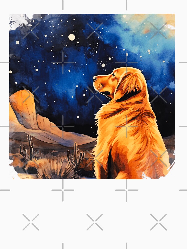 Golden Retriever In The Desert At Night by TheAnimalZ00 T-Shirts, Hoodie, Sweatshirt | BlankRebels.com (Image 3)