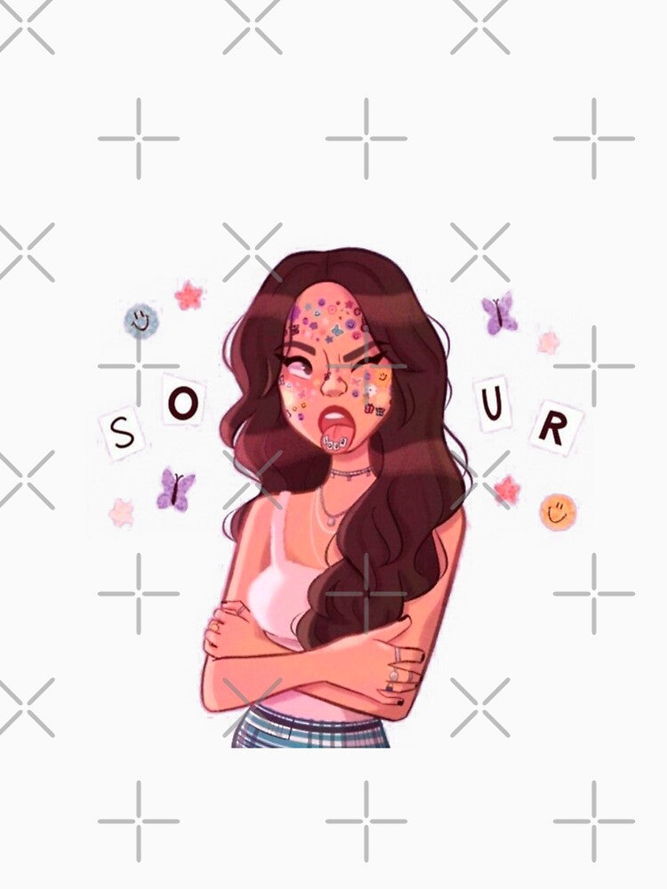 Olivia-Inspired “Sour” Aesthetic — Sticker-Face Pop Girl (Pastel Poster) by gringoods T-Shirts, Hoodie, Sweatshirt (Image 3)