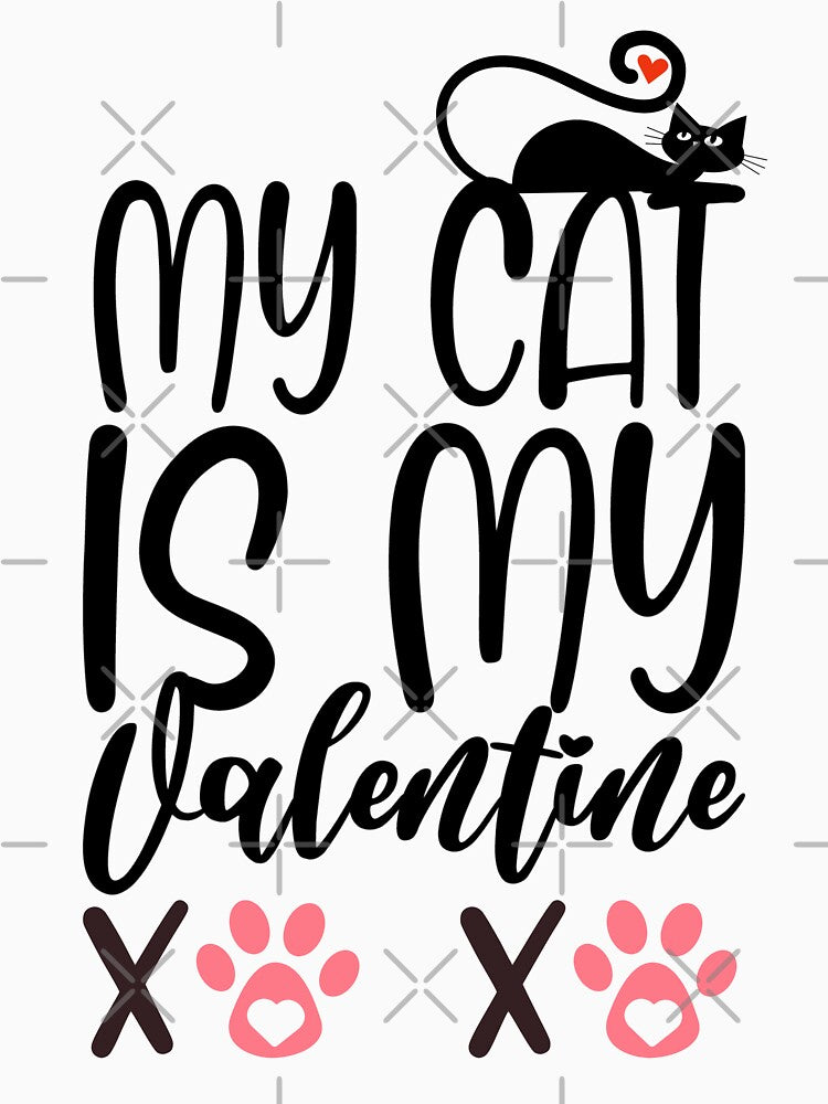 My Cat Is My Valentine XOXO - Black by digiartrydesign T-Shirts, Hoodie, Sweatshirt | BlankRebels.com (Image 3)