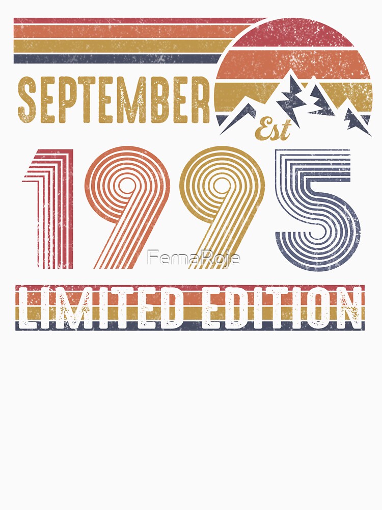 September 1995 Vintage 30th Birthday Retro Limited Edition Gift by FernaRoje T-Shirts, Hoodie, Sweatshirt (Image 3)