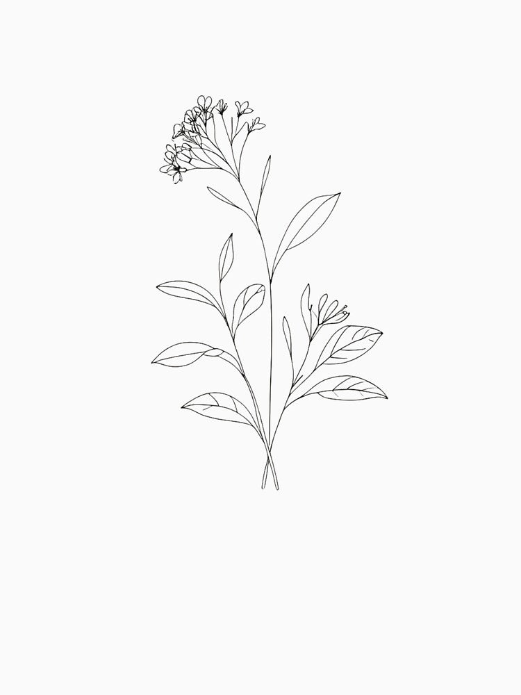 Minimal Line Art Wildflower – Botanical Floral Illustration by SuyPrintArt T-Shirts, Hoodie, Sweatshirt (Image 3)
