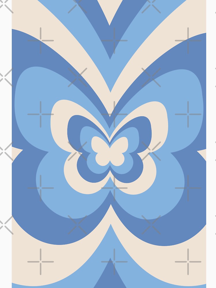 Beige Blue Butterfly Aesthetic by LinDraws T-Shirts, Hoodie, Sweatshirt | BlankRebels.com (Image 3)