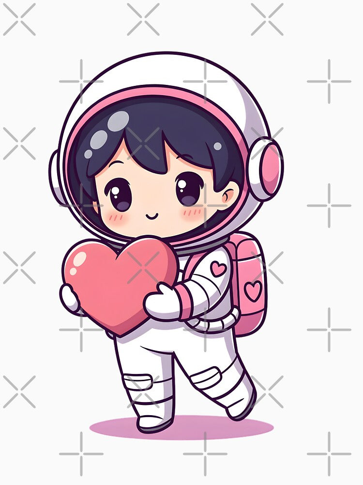 Cute Astronaut Holding Heart – Kawaii Space Love by stylishdzign T-Shirts, Hoodie, Sweatshirt | BlankRebels.com (Image 3)