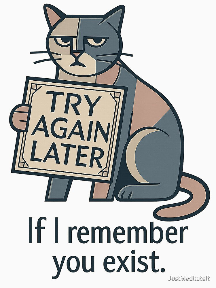 Try again later. If I remember you exist! – Funny Hoodie & T-Shirt for Introverts – Cozy Remote Working Style by JustMeditateIt