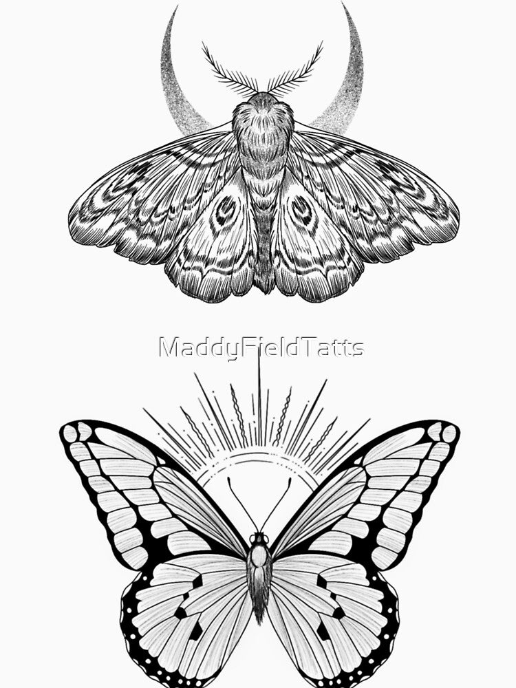 Black celestial moth and butterfly by MaddyFieldTatts T-Shirts, Hoodie, Sweatshirt | BlankRebels.com (Image 3)