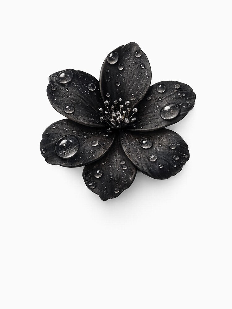 Black Flower Water Drops Transparent T-Shirts, Hoodie, Sweatshirt