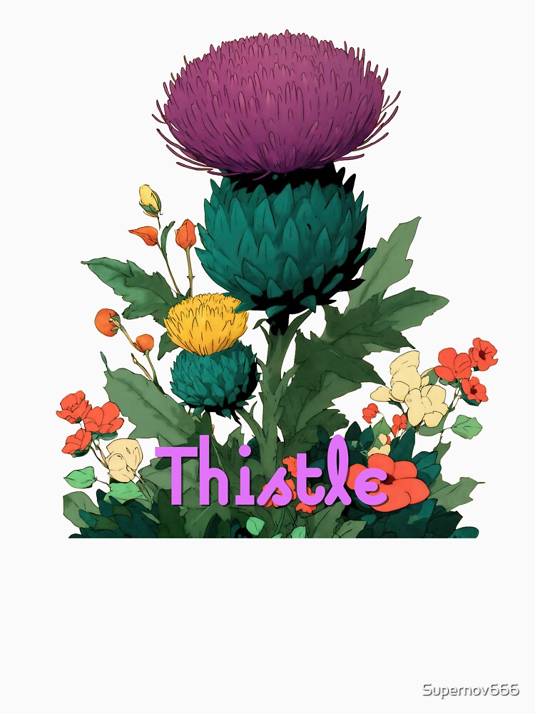 Thistle Bloom: Vibrant Botanical Charm by ForeverPrintsOK T-Shirts, Hoodie, Sweatshirt | BlankRebels.com (Image 3)