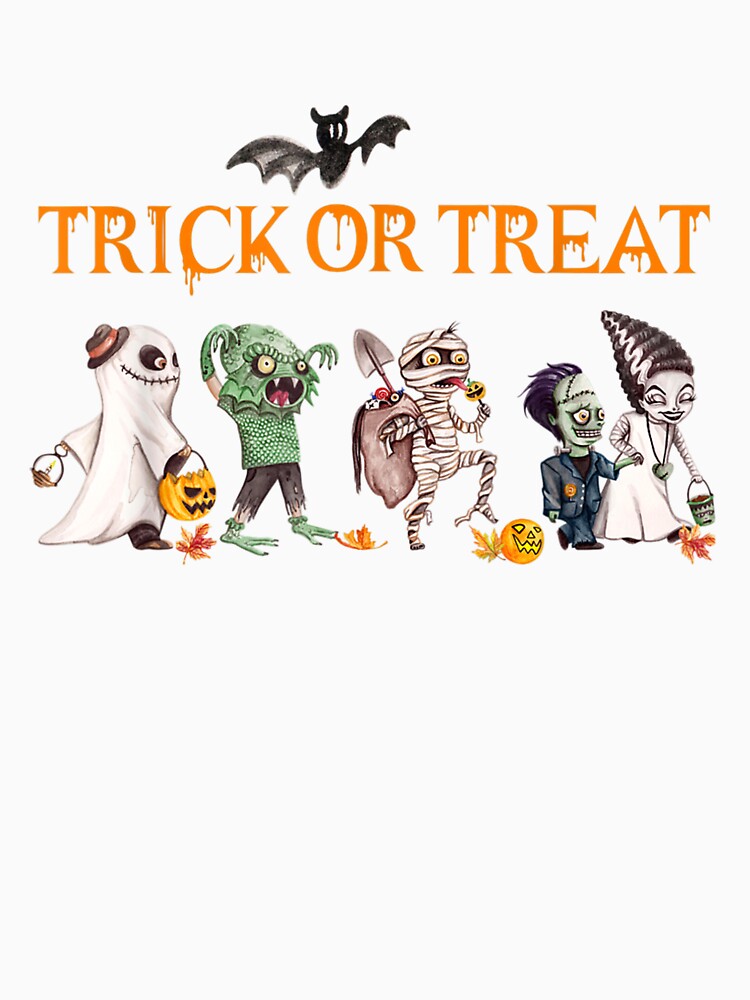 Trick or Treat Halloween retro Monster Kids Costume Parade by Jonahjimenez T-Shirts, Hoodie, Sweatshirt (Image 3)