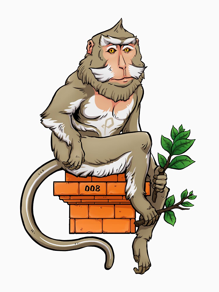 Long Tailed Macaca Monkey Artwork Drawing Illustration by Gabrielptdedi T-Shirts, Hoodie, Sweatshirt (Image 3)
