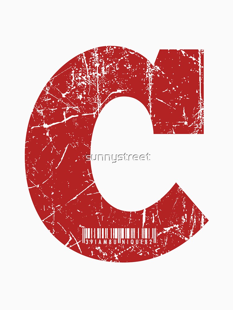 Red Grunge Monogram Letter "C" I Am Unique by SunnyStreet T-Shirts, Hoodie, Sweatshirt | BlankRebels.com (Image 3)