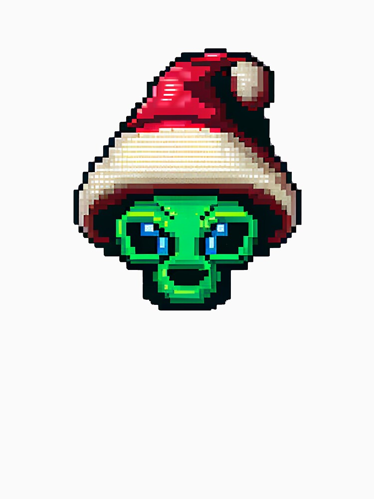 Little christmas alien with santa hat. by Pixelarium