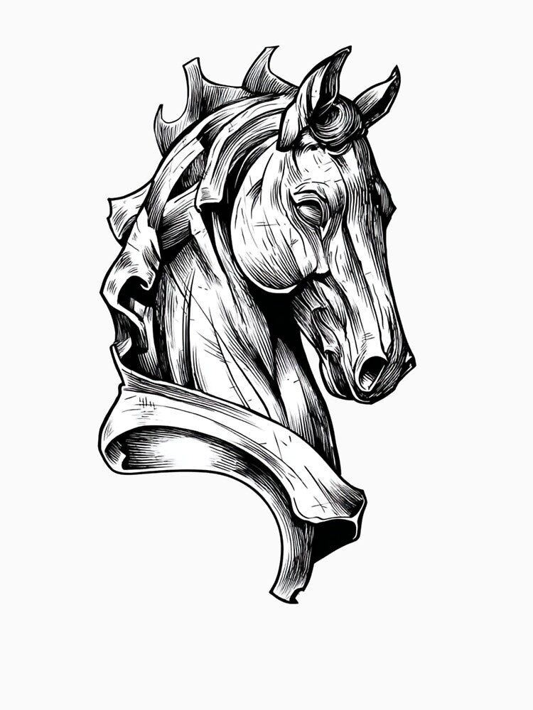 Horse Head Tattoo Style by Inkspaced T-Shirts, Hoodie, Sweatshirt | BlankRebels.com (Image 3)