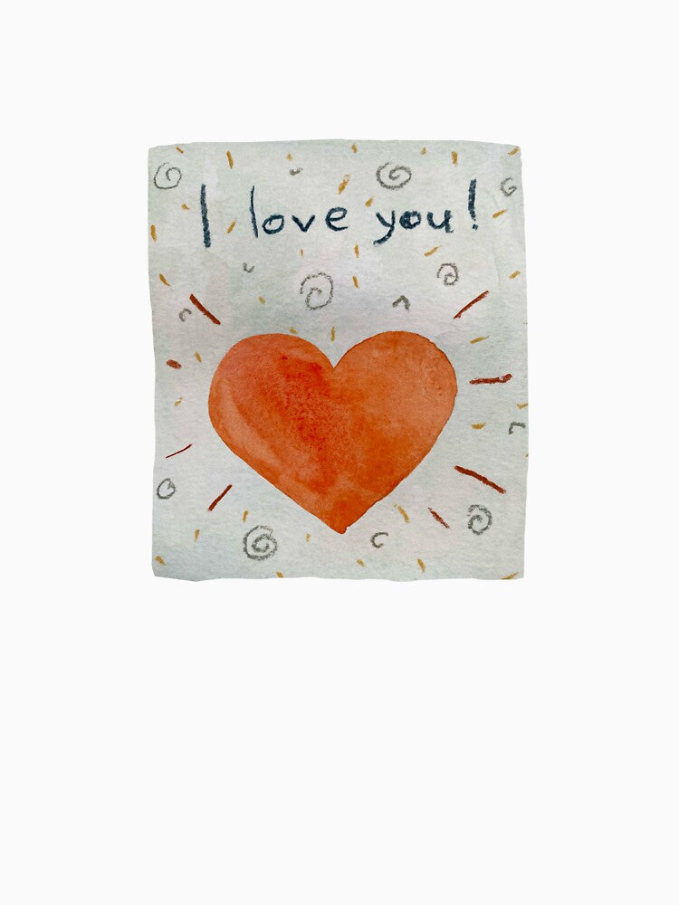 Card greeting heart texture cartoon a watercolor by Yana Mustafina | Boho Soulful Designs T-Shirts, Hoodie,... (Image 3)