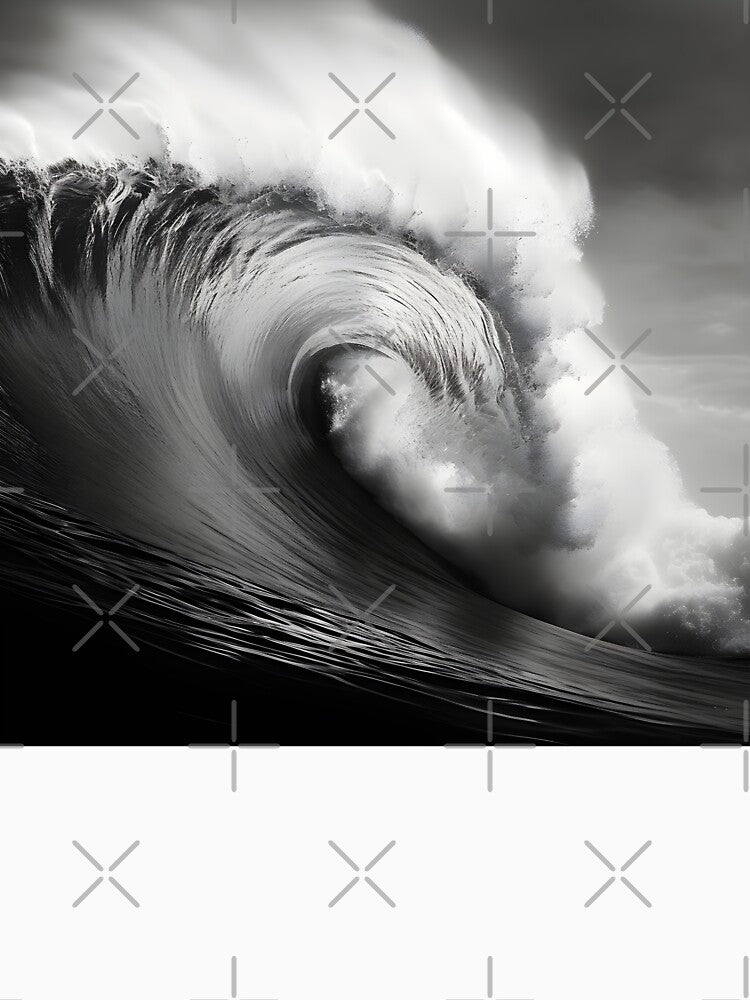 black and white ocean wave breaking by dcrc T-Shirts, Hoodie, Sweatshirt | BlankRebels.com (Image 3)