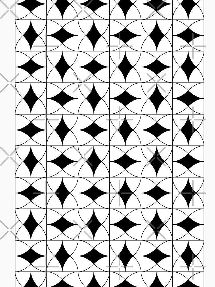 Black and White Diamond Modern Mid Century Geometric Pattern Scandinavian Rustic Interior 02 by BONBcreative