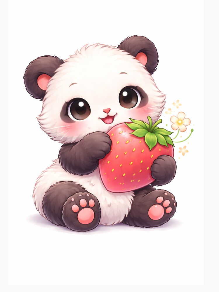 Kawaii Strawberry Panda – Cute Fruit Friend by kimkosovo T-Shirts, Hoodie, Sweatshirt | BlankRebels.com (Image 3)