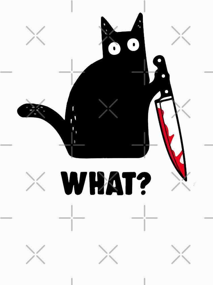 Cat What Funny Black Cat Murderous Cat With Knife by MalloWilli T-Shirts, Hoodie, Sweatshirt | BlankRebels.com (Image 3)
